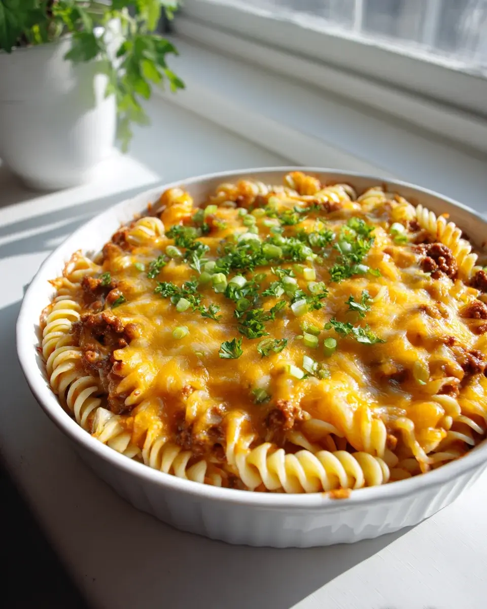 Ground Beef Cheeseburger Mac Bake