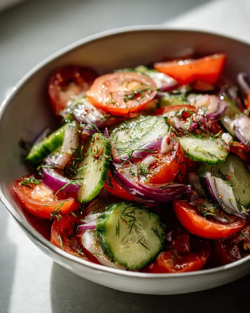 Blitzschneller Gurkensalat mit Tomaten und Zwiebeln – Erfrischend! – Snackerra