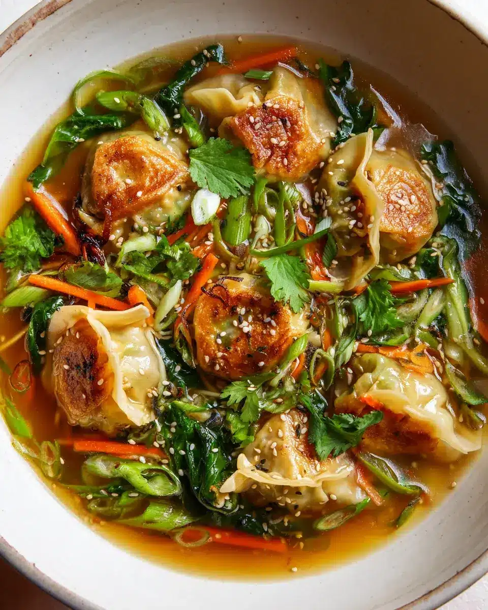 Gyoza Suppe Mit Gemyse Und Nudeln