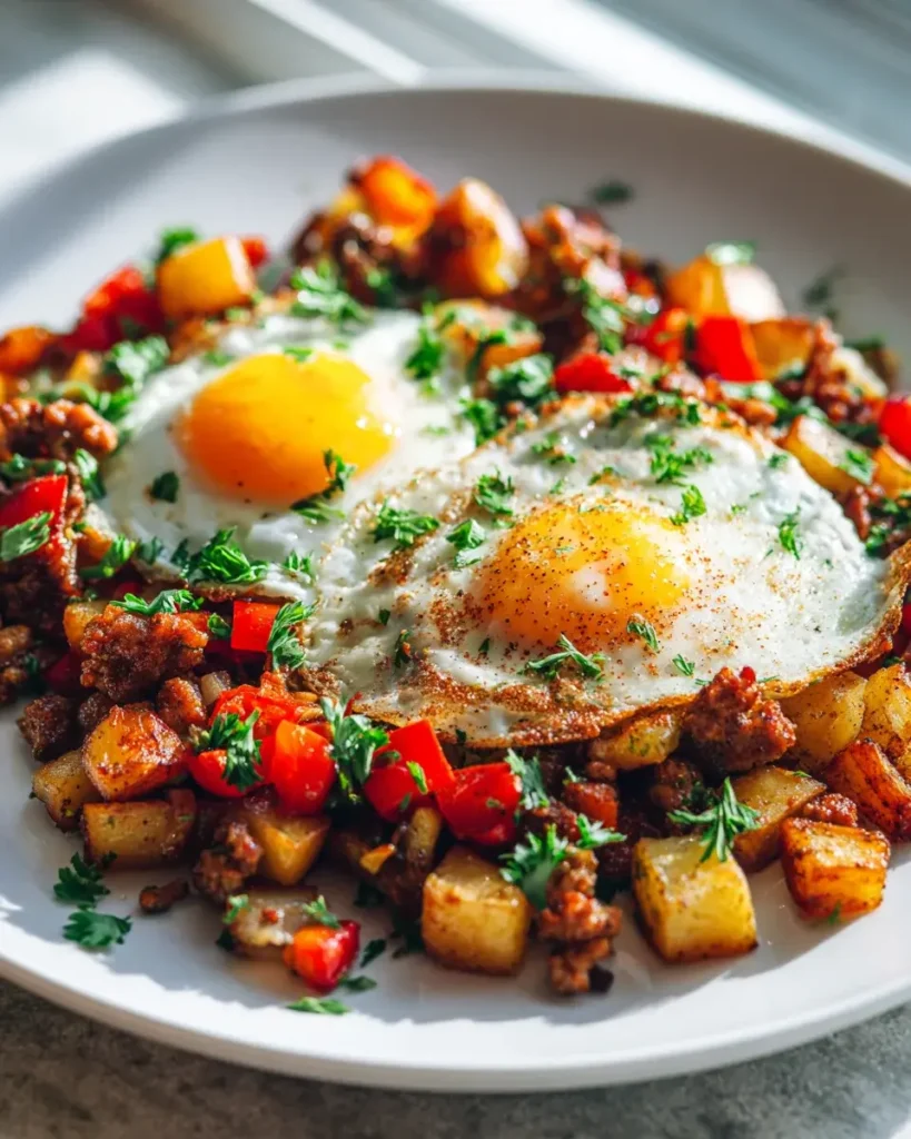Gyro Frühstücks-Hash mit Eiern & Kartoffeln – Perfekt zum Start! – Snackerra