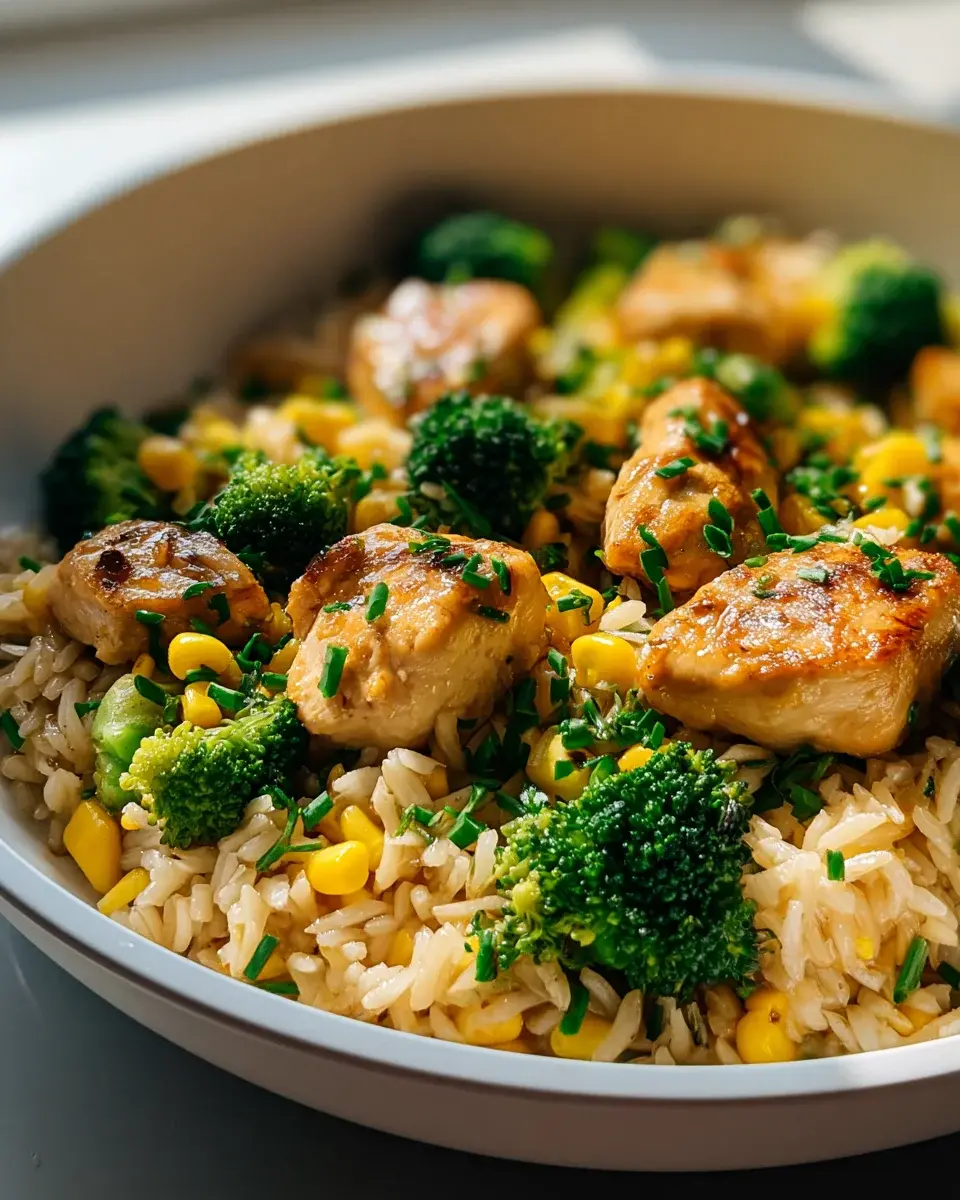 Hahnchen Reis Pfanne Mit Brokkoli Und Mais