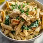 Healthy Garlic Parmesan Chicken Pasta