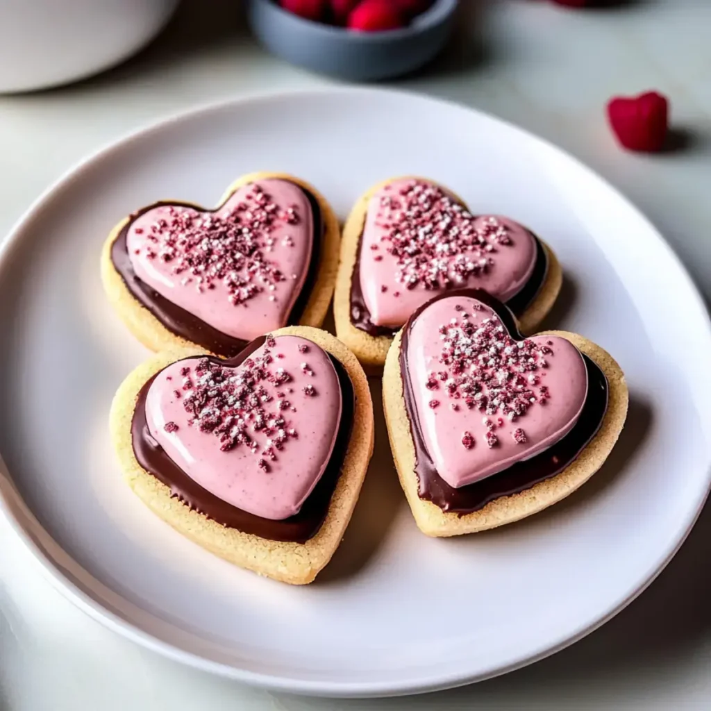 Valentinstag Zuckerkekse mit Himbeercreme – köstlich und einfach