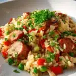 Herzhafte Wurst Reis Pfanne