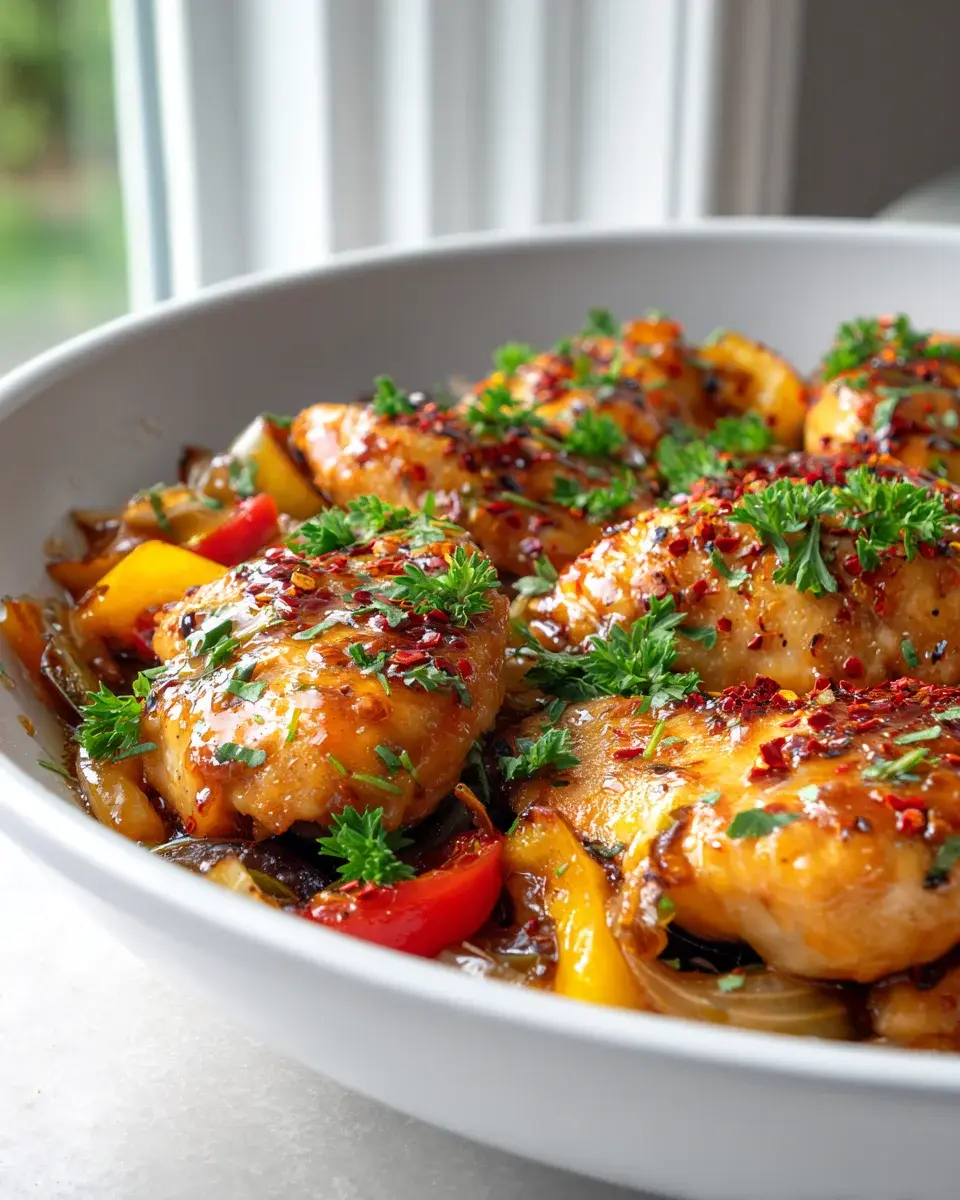 Hot Honey Chicken Skillet mit Paprika