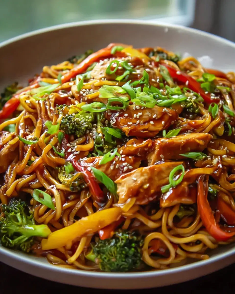 Hähnchen Teriyaki Nudeln Schnell Aromatisch