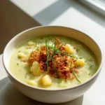 Kartoffel Lauch Suppe mit Knusperschalotten