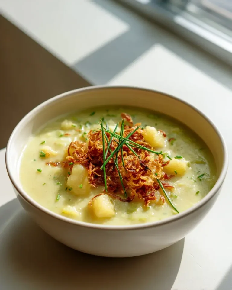 Cremige Kartoffel Lauch Suppe mit Knusperschalotten: Ein Genuss! – Snackerra