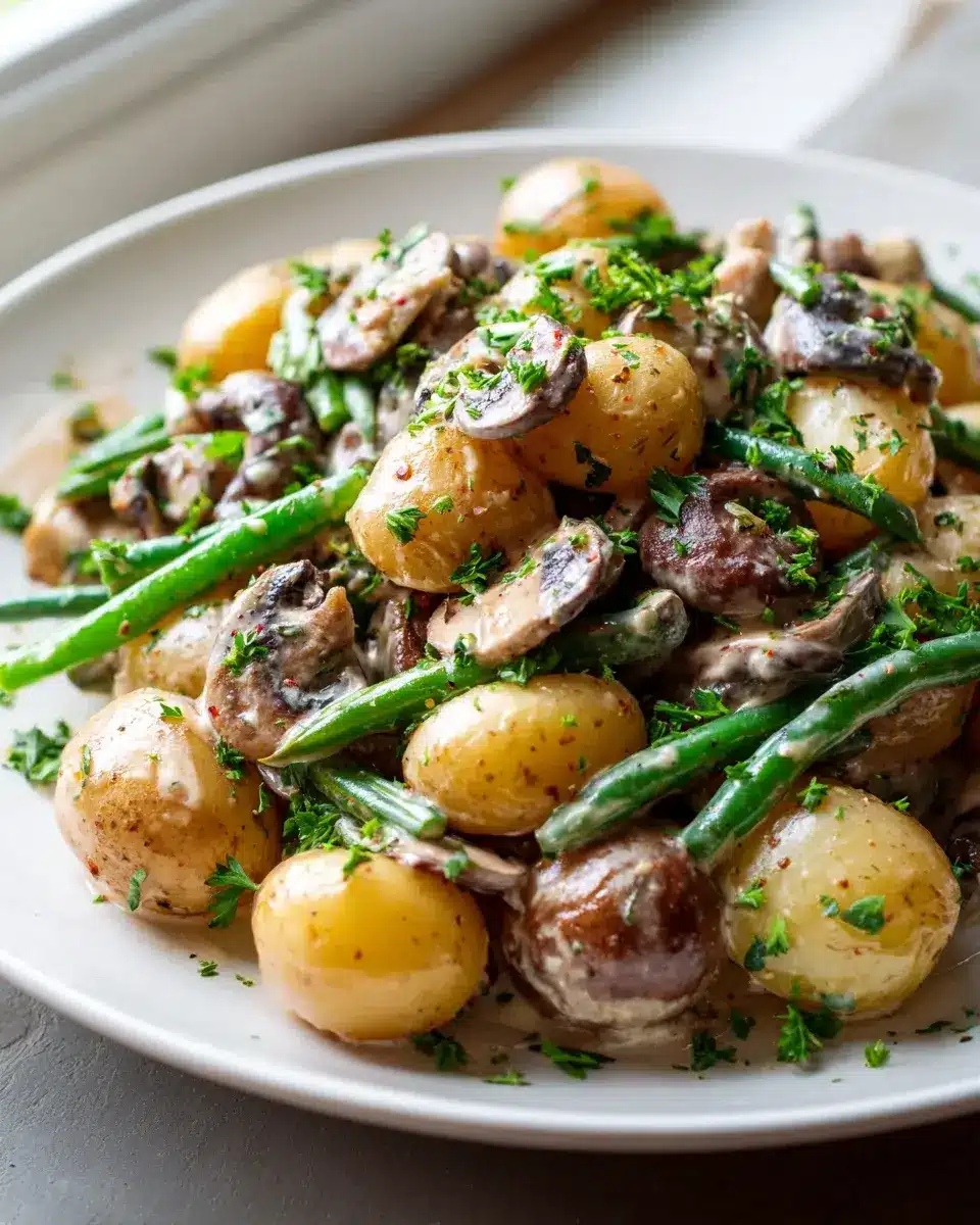 Kartoffel Pilz Pfanne Mit Bohnen