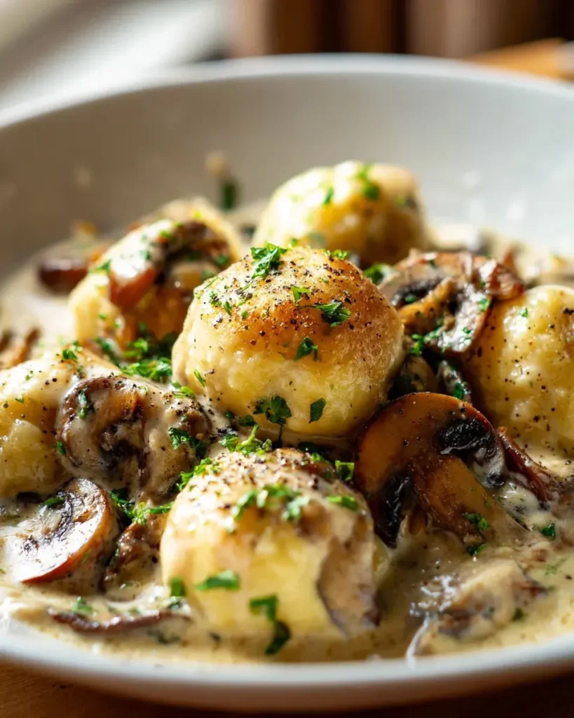Cremige Kartoffelknödel & Pilzrahm-Pfanne: Einfach & Lecker! – Snackerra
