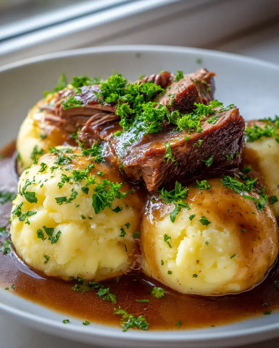 Kartoffelknydel Rinderbraten Soye