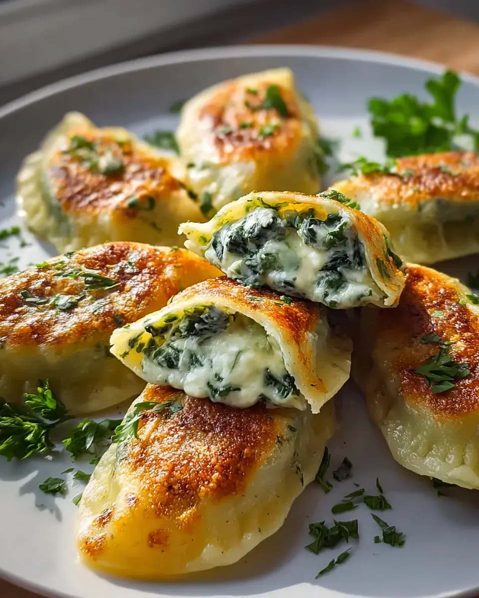 Kartoffeltaschen Spinat Frischkäse