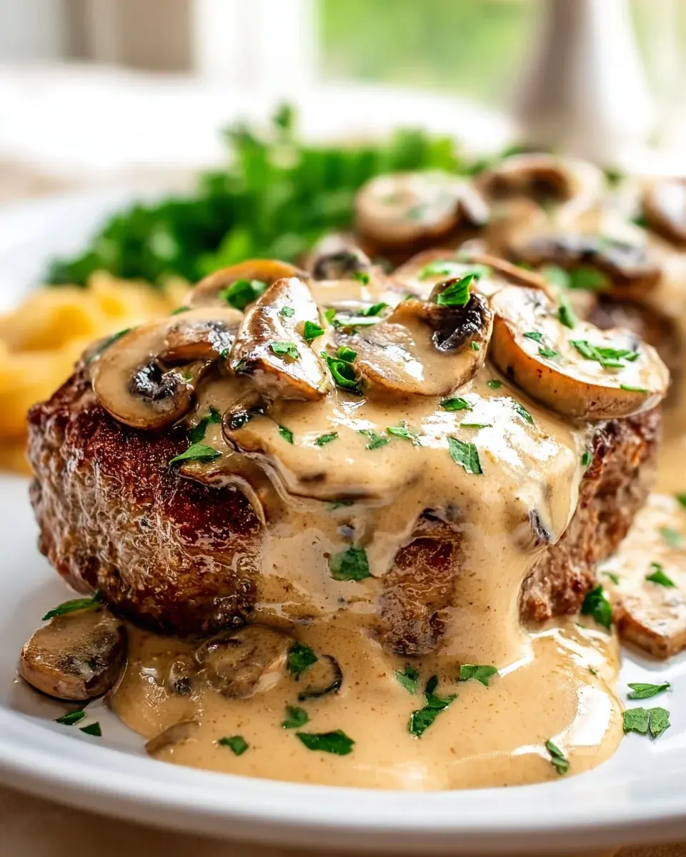 Keto Hacksteak Pilzrahmsauce