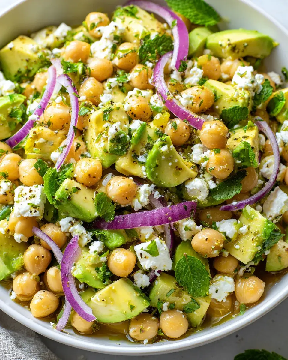 Kichererbsen Feta Avocado Salat