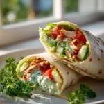 Klassischer Chicken Wrap Salat Knoblauchsoye