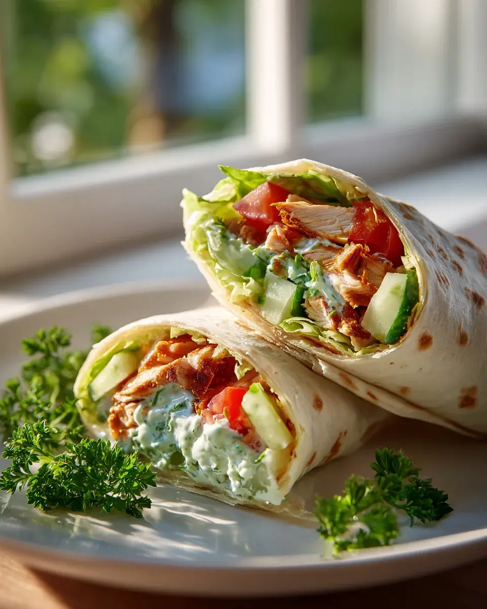 Klassischer Chicken Wrap Salat Knoblauchsoye