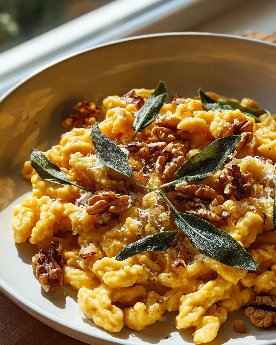 Kuerbis Spaetzle Walnuss Salbei