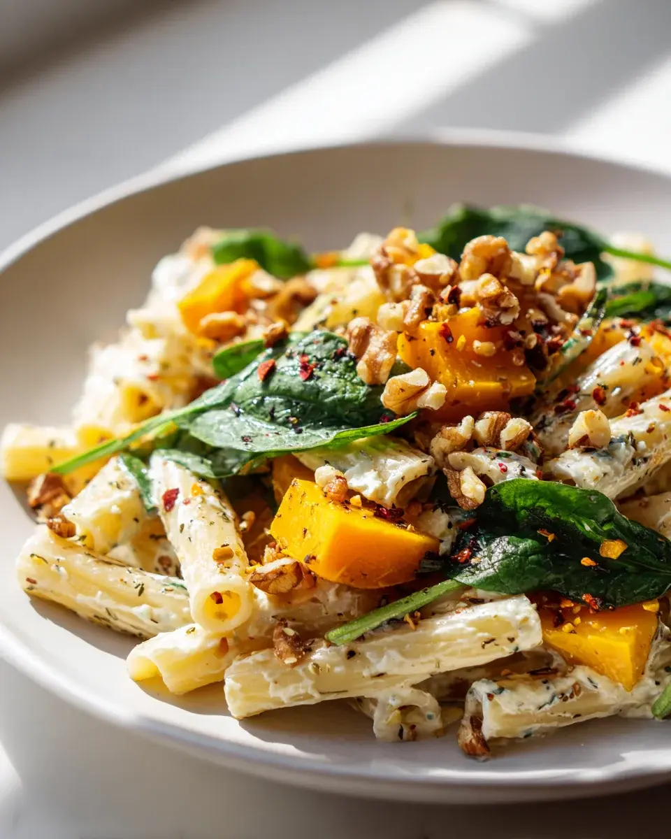 Kürbis Feta Pasta Rezept