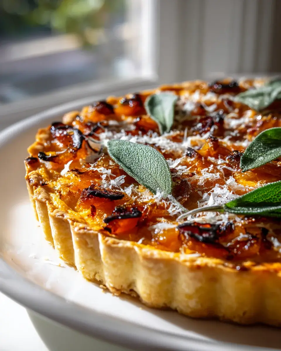 Kürbis Ricotta Tarte Rinderbacon Salbei