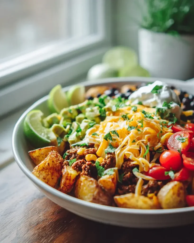 Loaded Potato Taco Bowl – Einfach, lecker & schnell zubereitet! – Snackerra