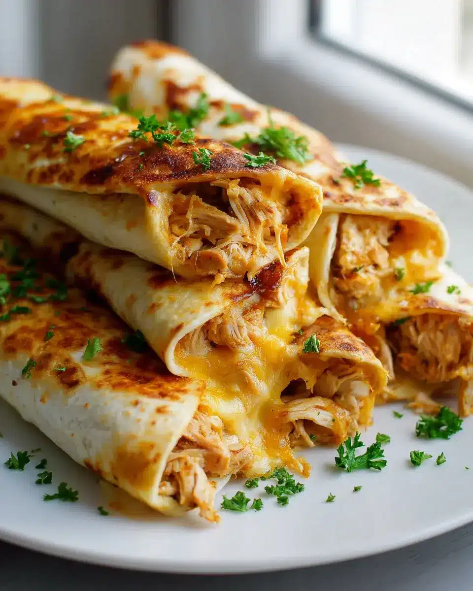 Low Carb Cheesy Garlic Chicken Wraps