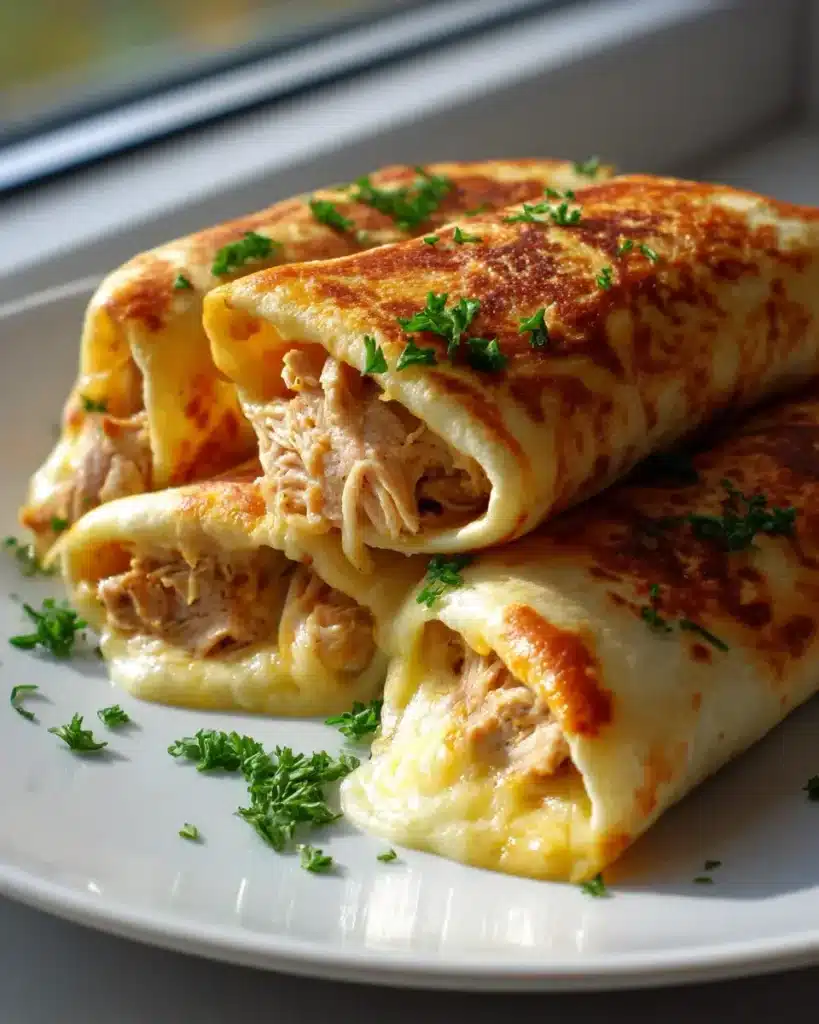 Köstliche Low Carb Cheesy Garlic Chicken Wraps ganz einfach. – Snackerra