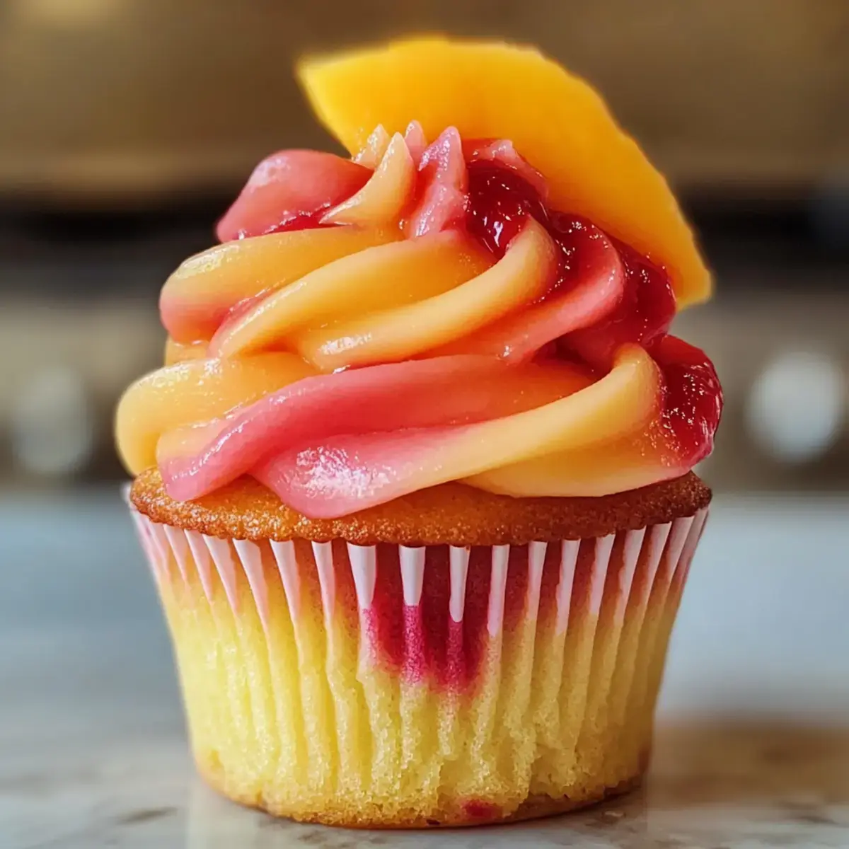 Mango Erdbeer Sonnenuntergang Cupcakes Rezept