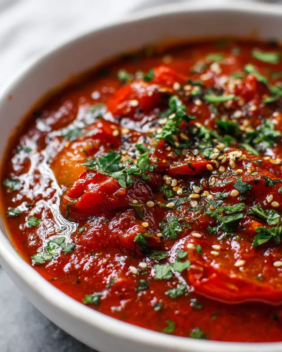 Marokkanische Tomaten Paprika Sauce Mit Gewürzen
