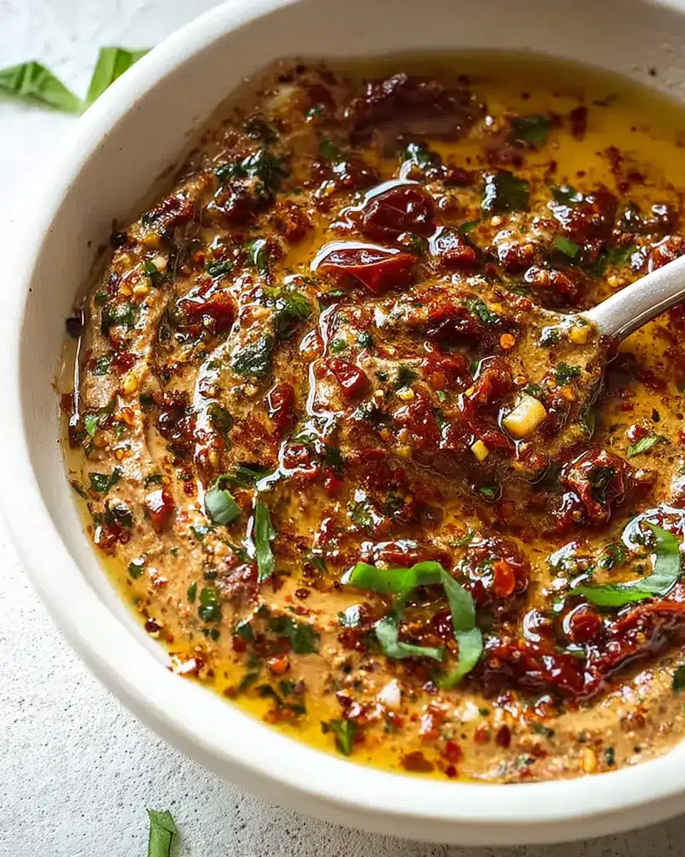 Mediterranean Sun Dried Tomato Garlic Olive Oil Dip