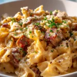 Mini Cajun Wurst Pasta Auflauf Portionsgericht