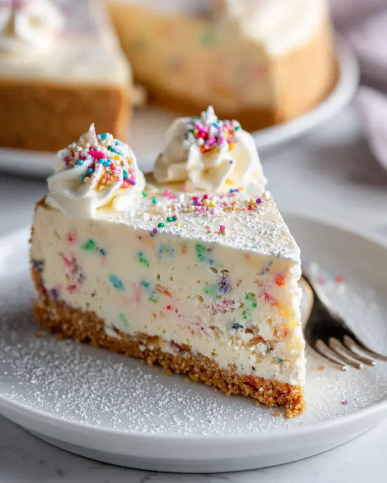 No Bake Funfetti Käsekuchen: Kühlschrank-Geburtstagstorte!