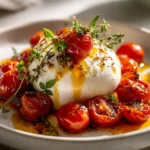 Ofengebackene Burrata Kirschtomaten Kryutern