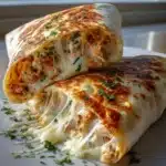 Ooey Gooey Cheesy Garlic Chicken Wraps Rezept
