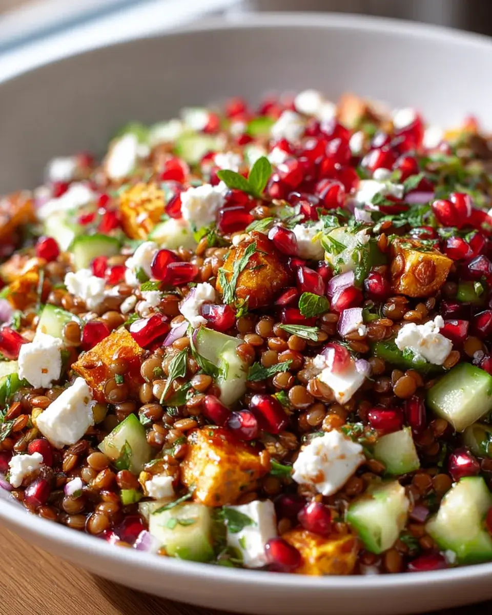 Orientalischer Linsensalat Feta
