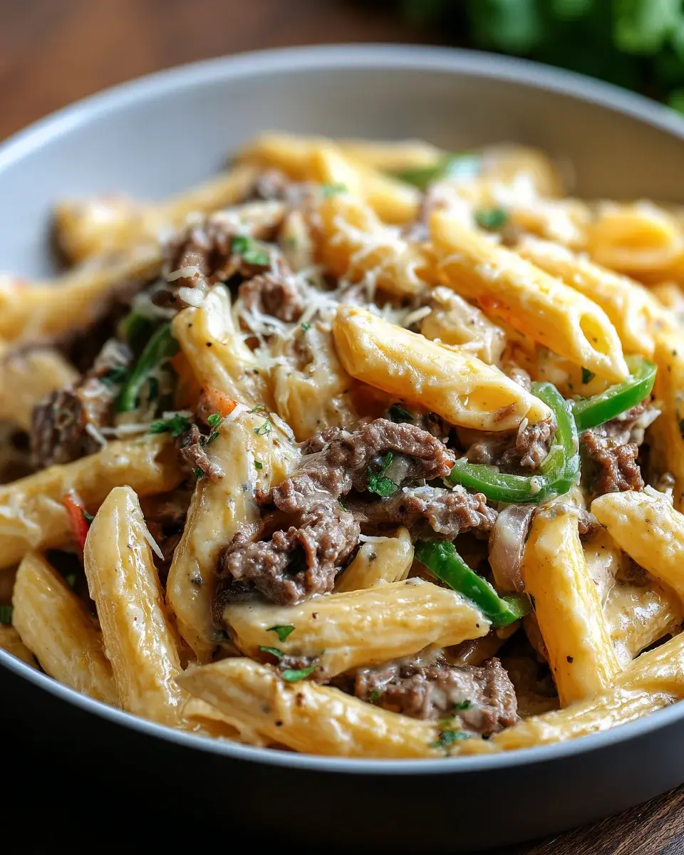 Philly Cheesesteak Pasta