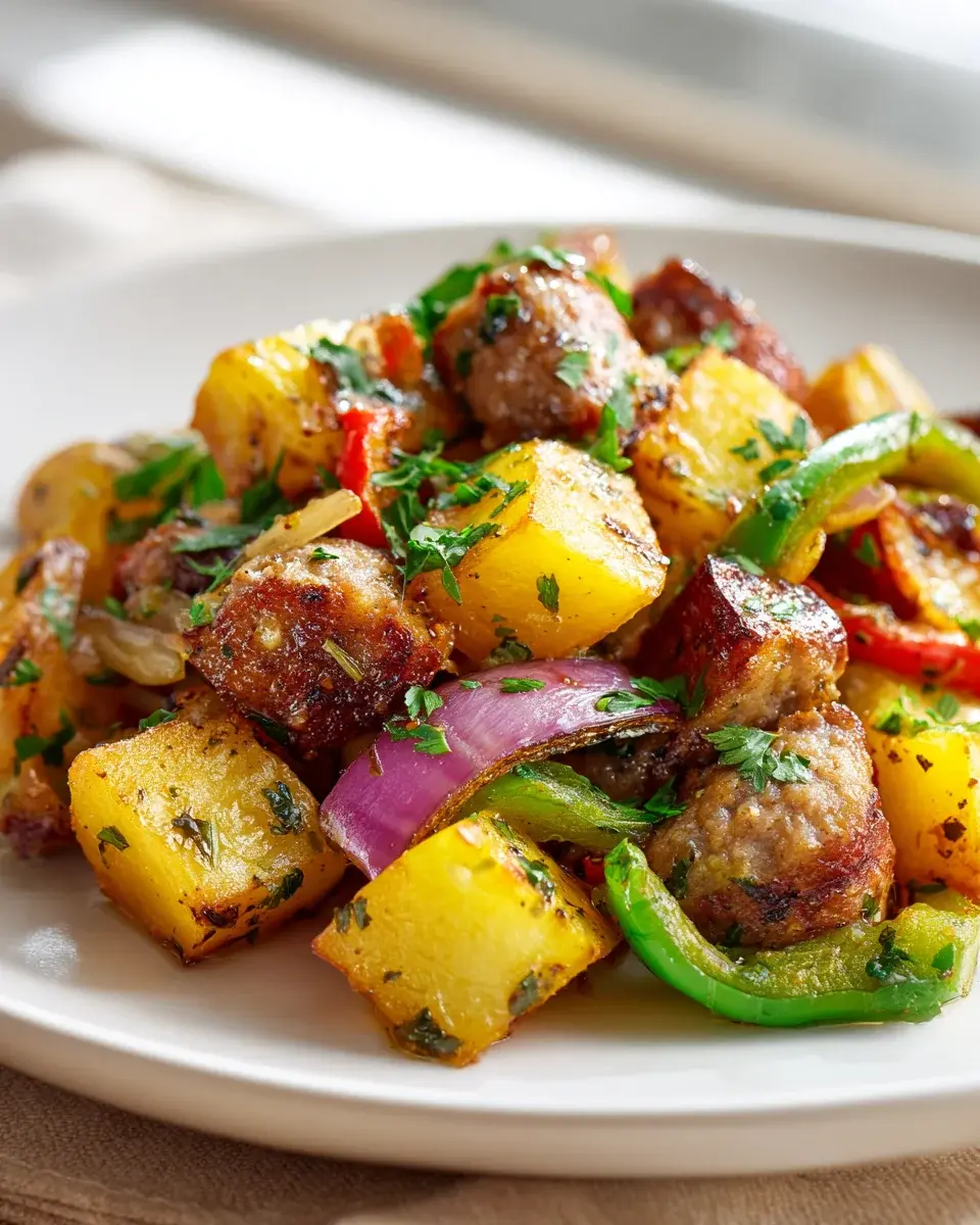 Potato And Sausage Sheet Pan Breakfast