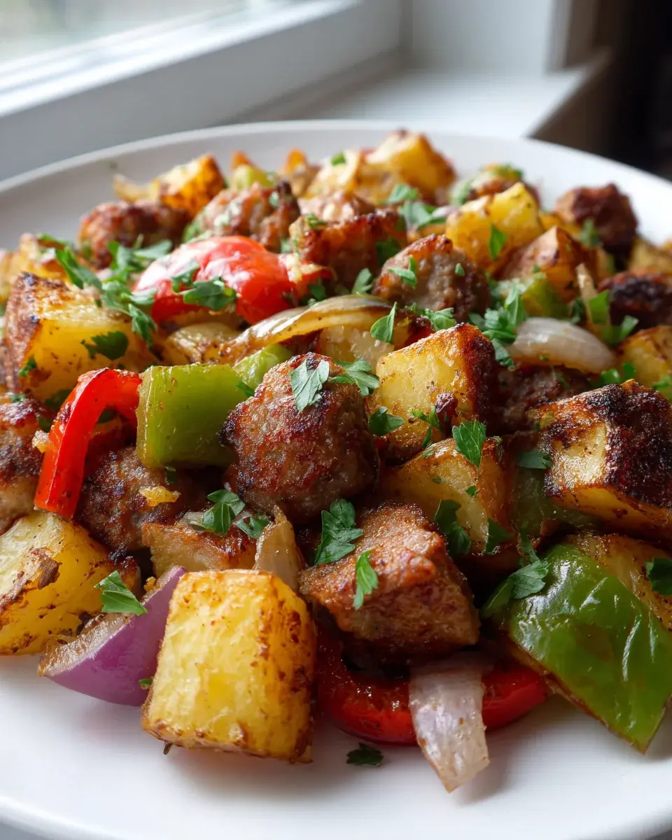 Potato And Sausage Sheet Pan Breakfast