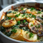 Potato Spinach Mushroom Rustic Bake