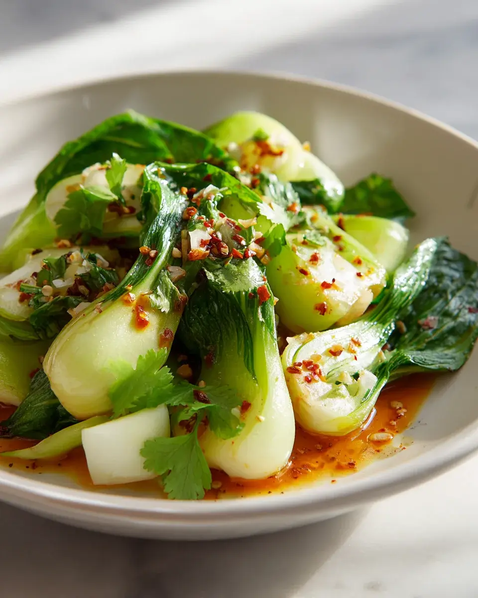 Quick Bok Choy Gin Extractger Chili Sauce