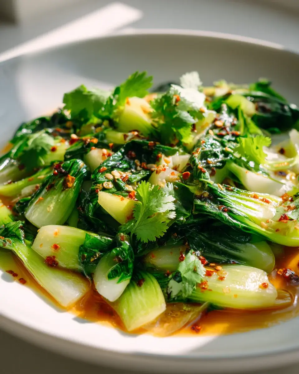 Quick Bok Choy Gin Extractger Chili Sauce
