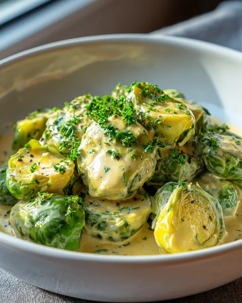 Rosenkohl in Frischkäse Senfsauce