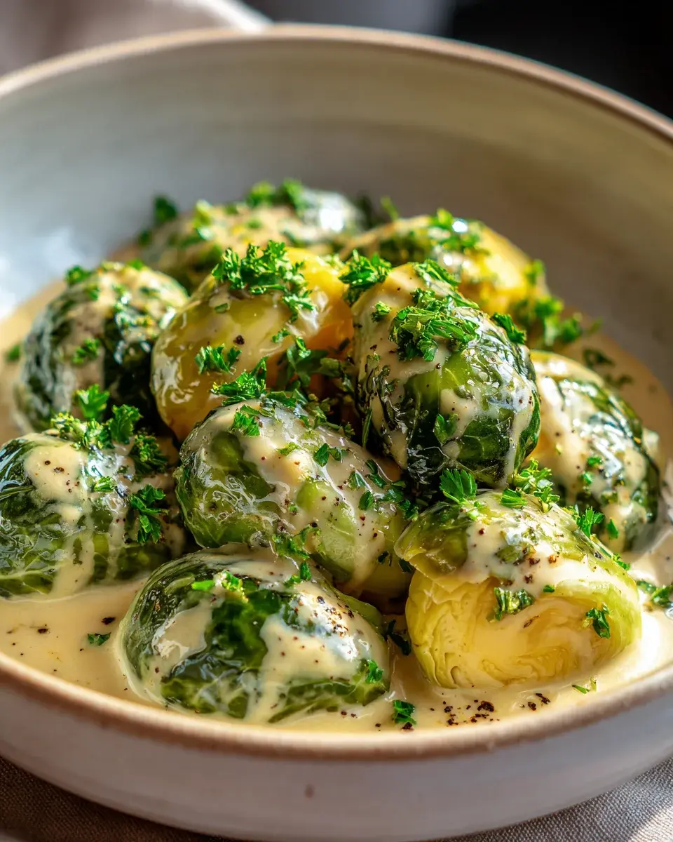 Rosenkohl in Frischkyse Senfsauce