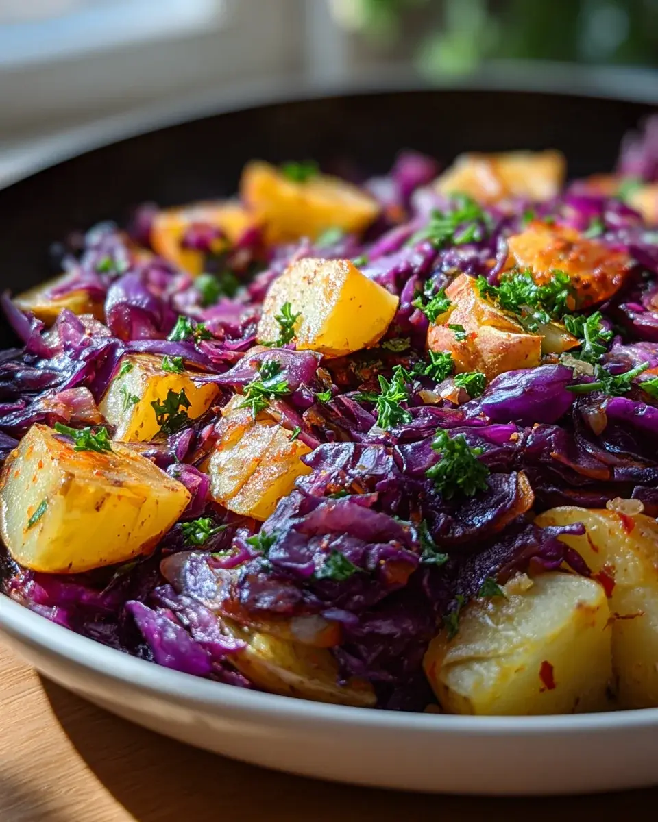 Rotkohl Pfanne Mit Kartoffeln