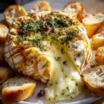 Savory Baked Brie Garlic Herbs