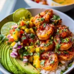 Shrimp Avocado Bowls Mango Salsa