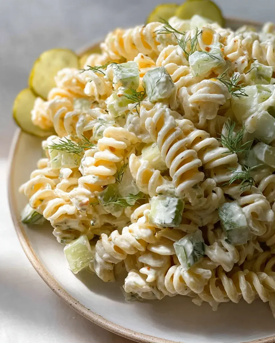 Simple Dill Pickle Pasta Salad