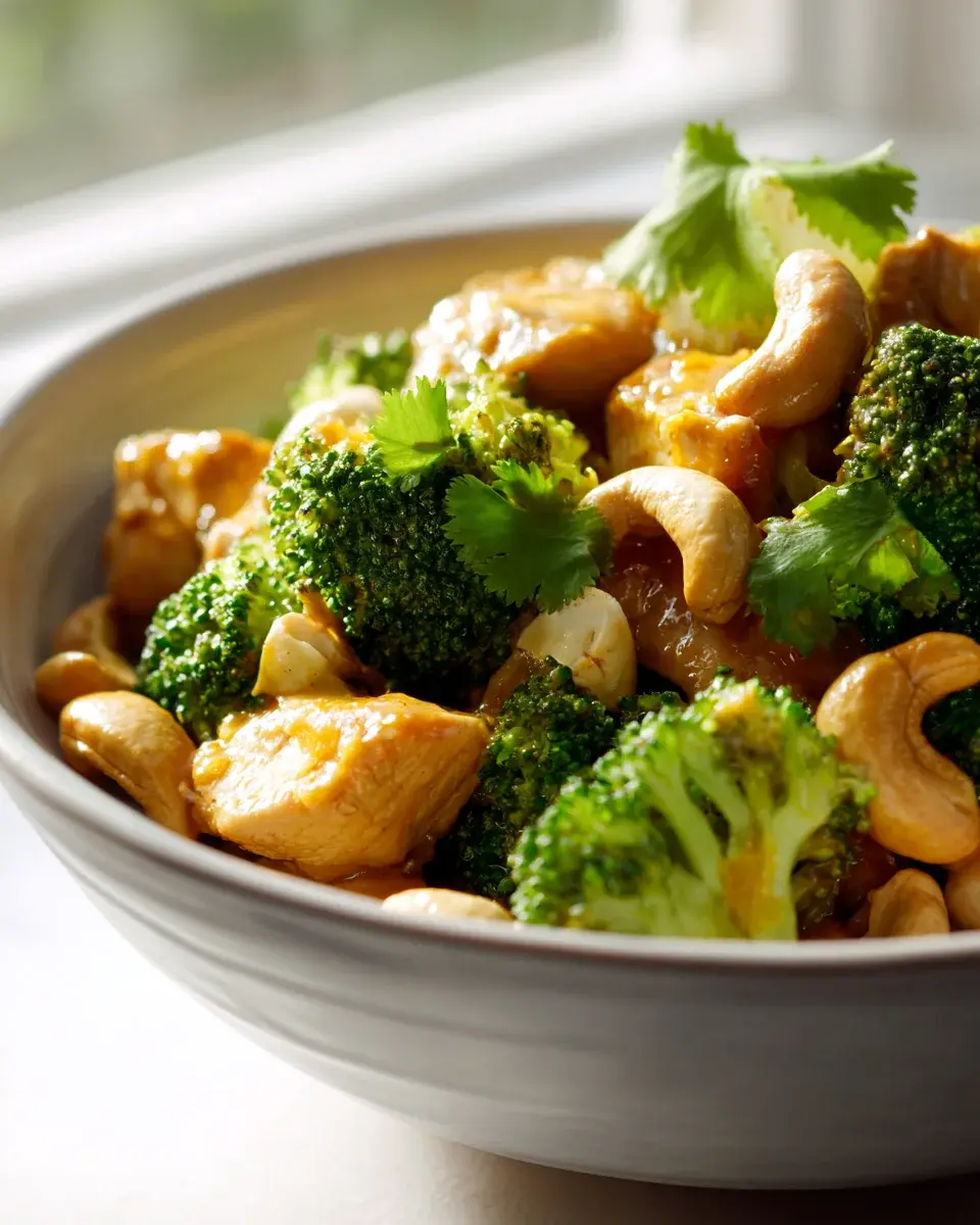 Slow Cooker Cashew Chicken mit Brokkoli