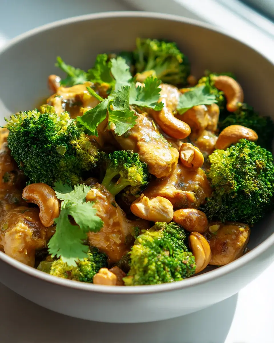 Slow Cooker Cashew Chicken mit Brokkoli