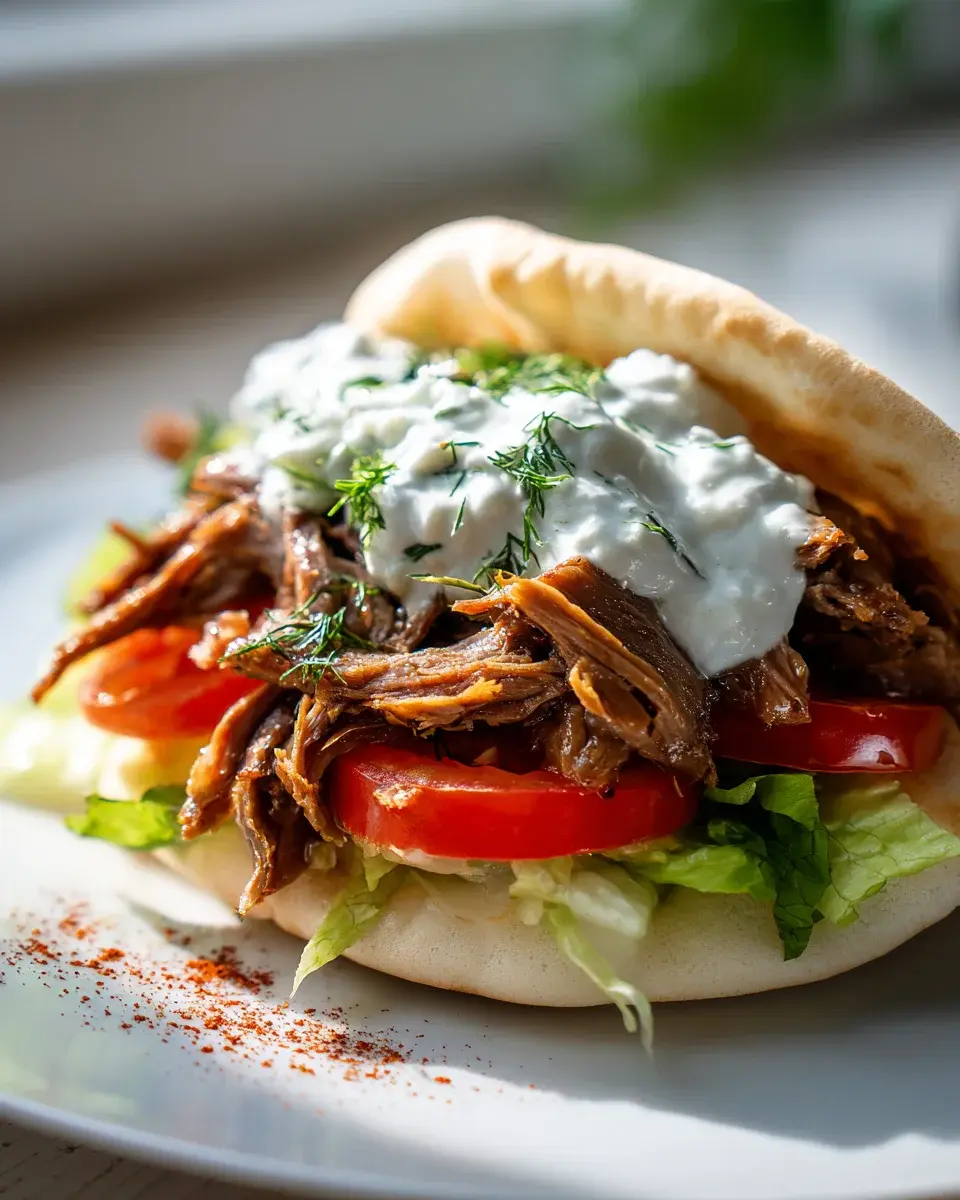 Slow Cooker Rinder Gyros