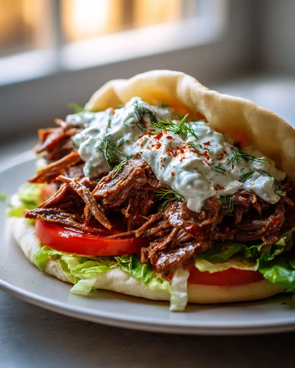 Slow Cooker Rinder Gyros